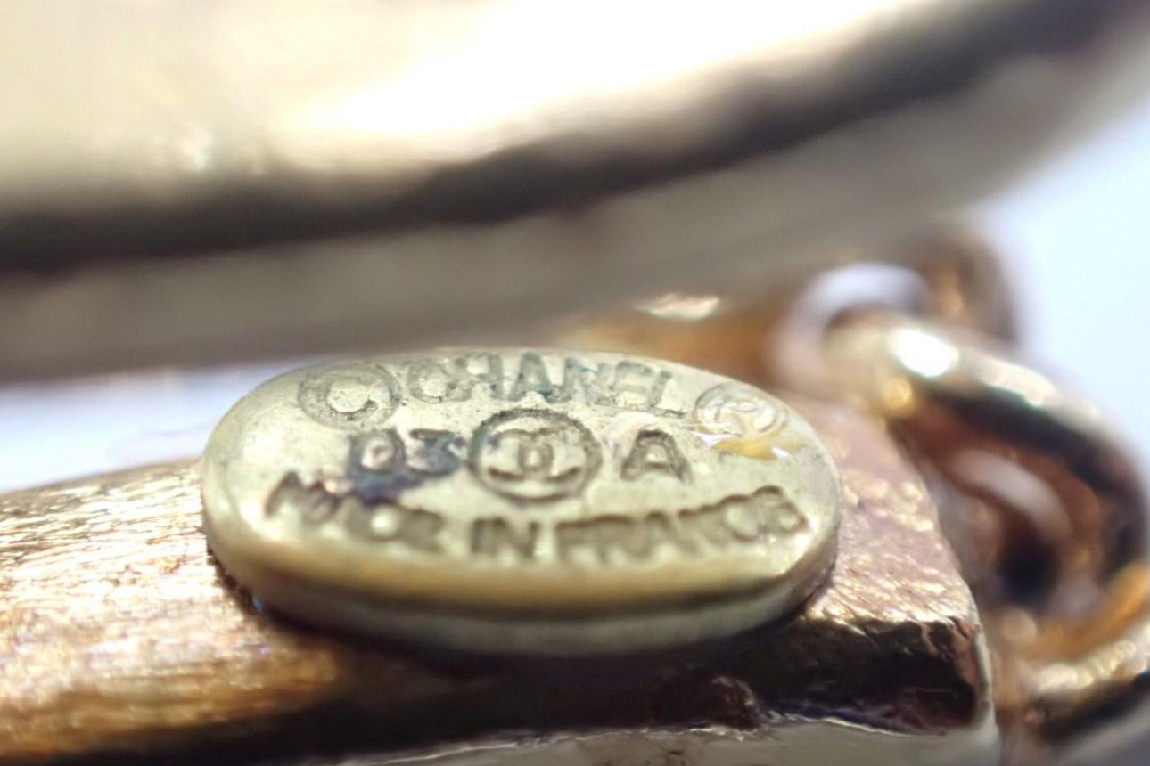 Chanel Vintage Pearl CC Pendant Necklace (plated gold)