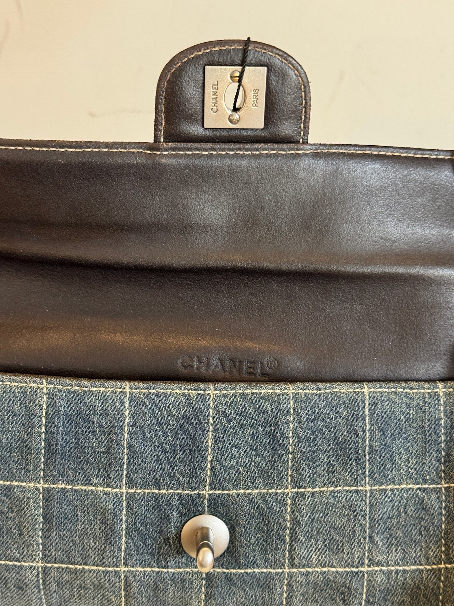 Chanel Dark Blue Denim Chain Flap Shoulder Bag