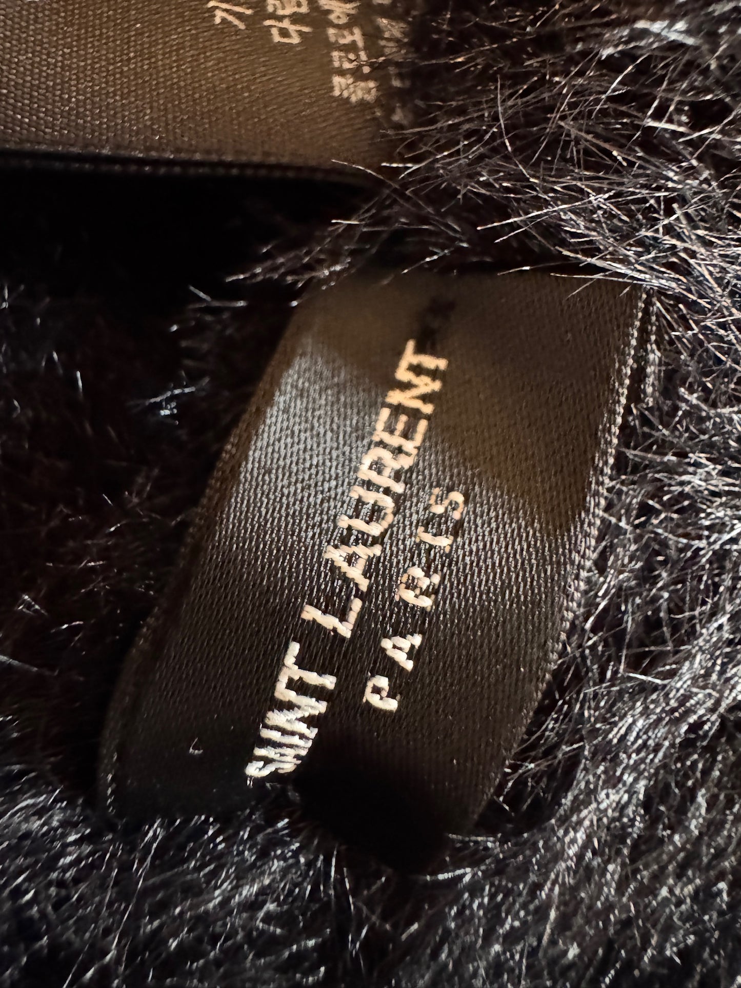 Saint Laurent Black Fuzzy Bucket Hat