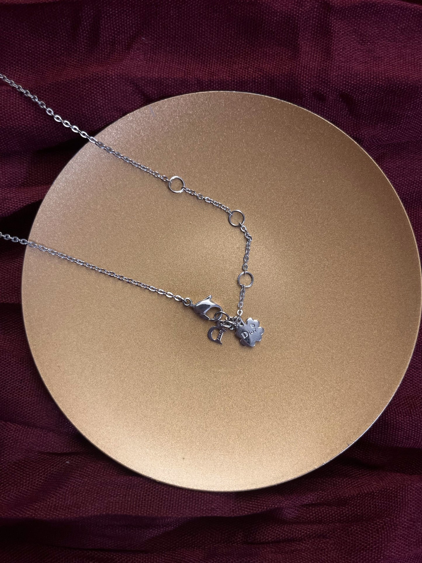 Vintage Dior Silver Openwork Star “D” Necklace