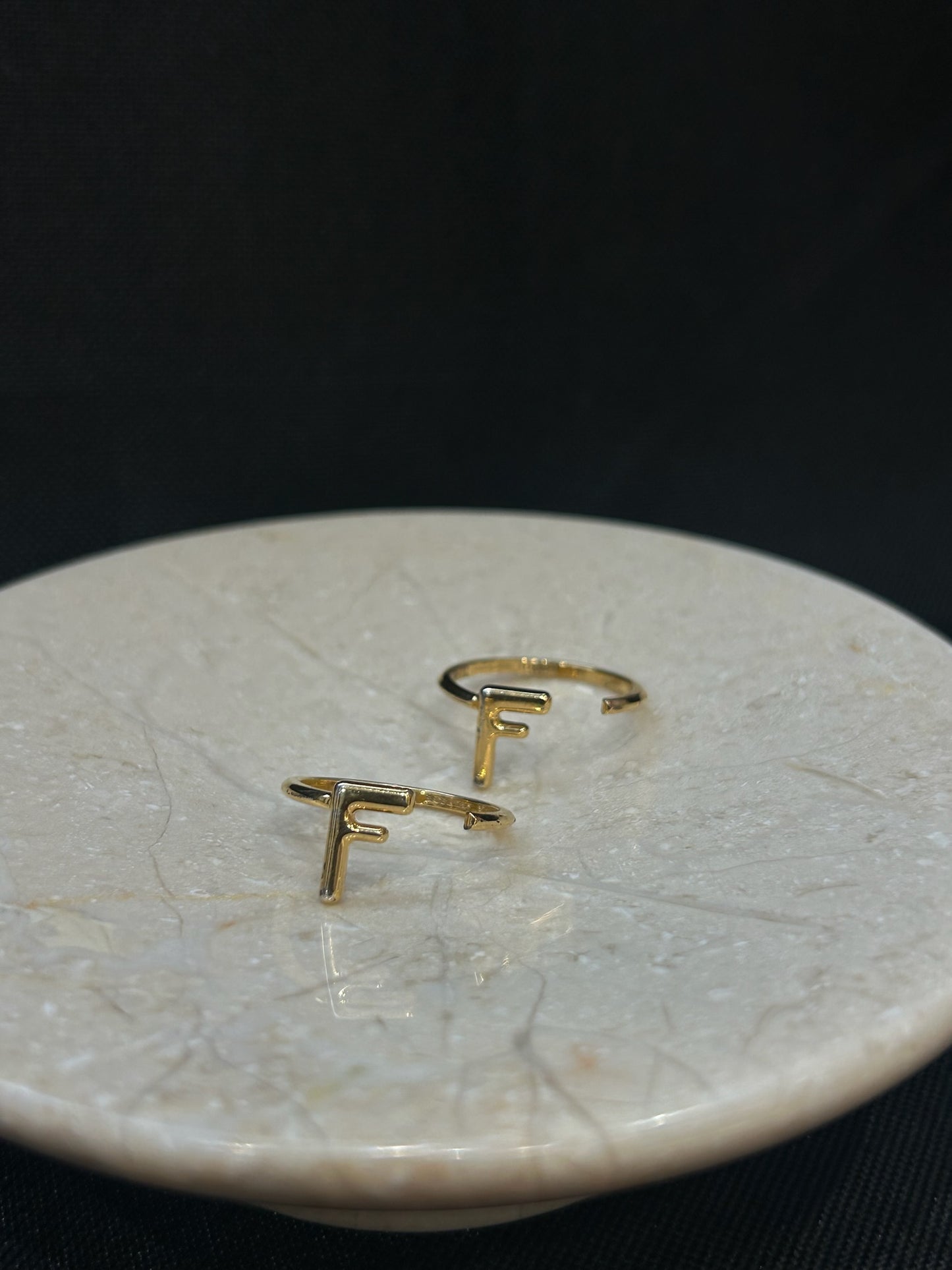Fendi FF Gold-Tone Adjustable Ring Set