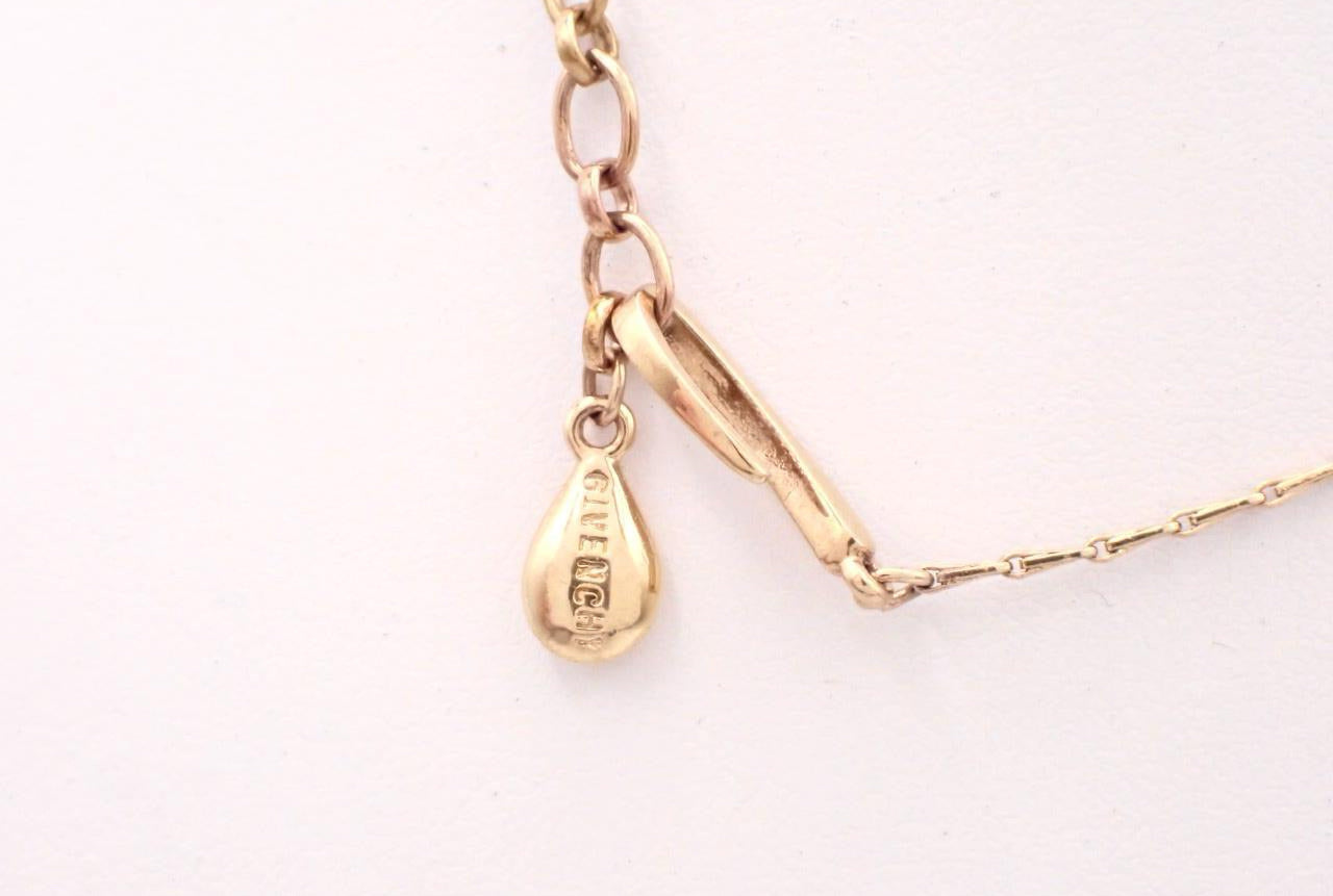 Givenchy 1990s Vintage Green Crystal Drop Statement Necklace