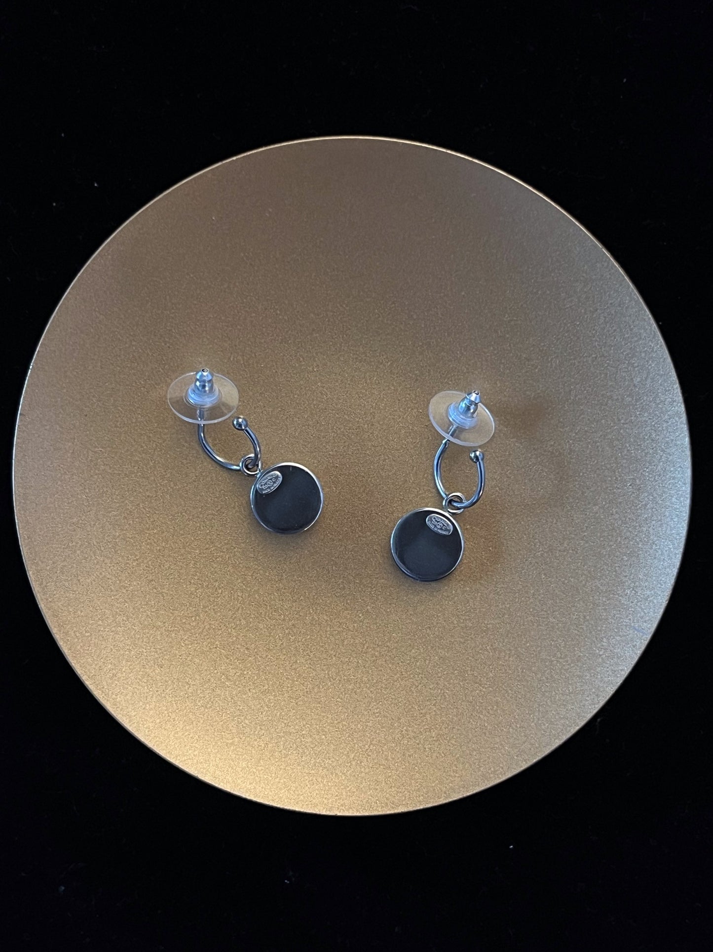 Chanel 2003 CC Disc Drop Earrings – Silver Tone