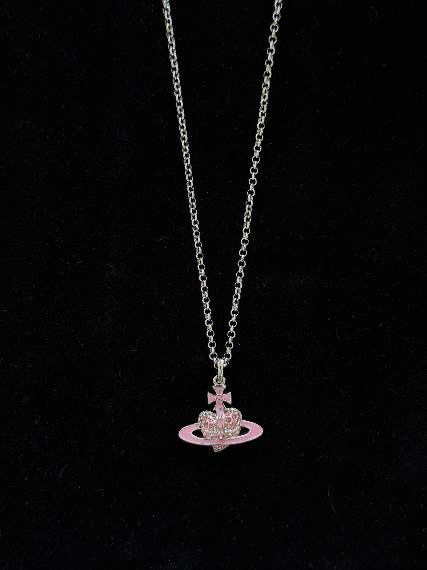 Vivienne Westwood Pink Crystal Orb Pendant Necklace