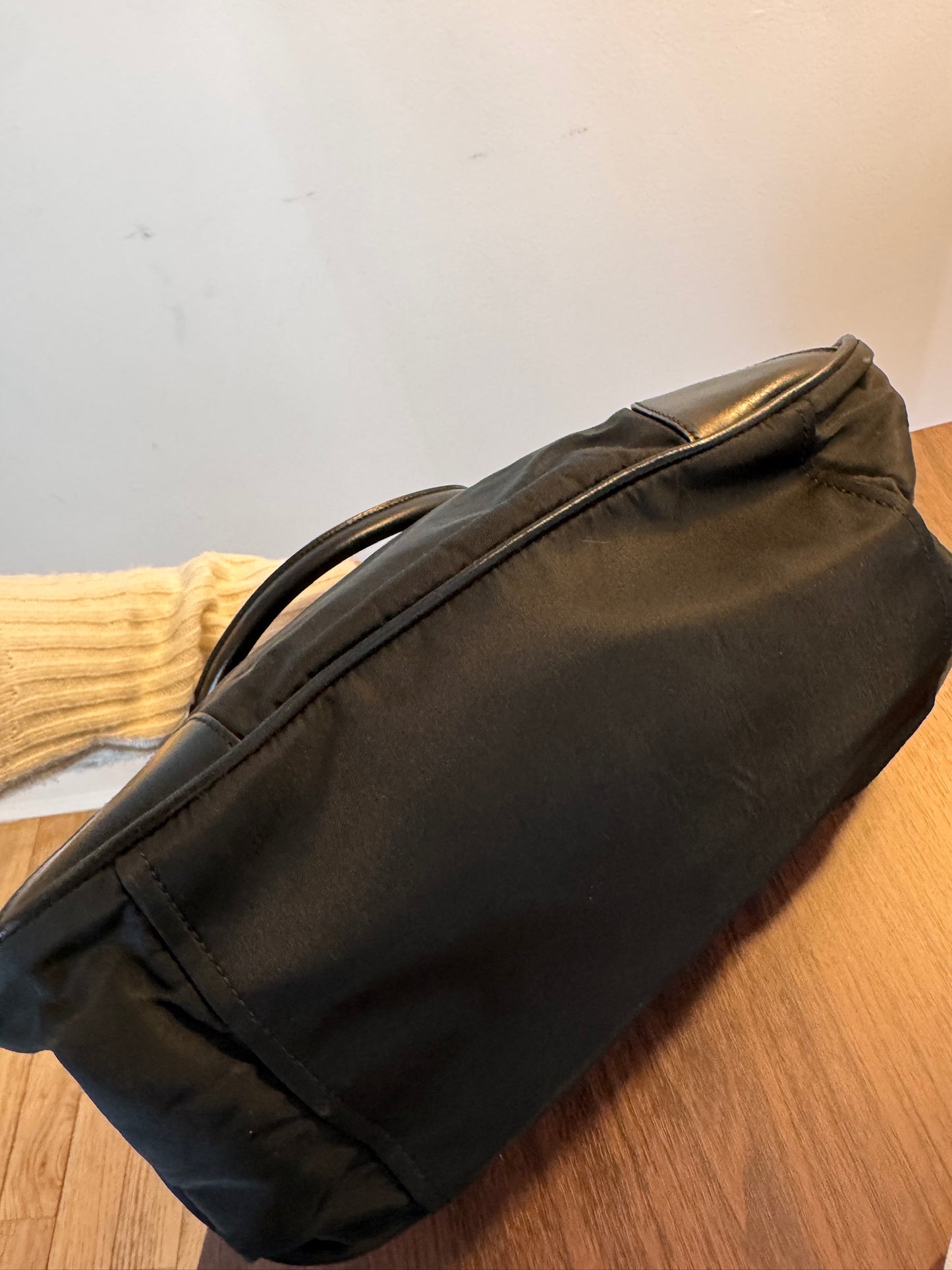 Prada Vintage Black Nylon Shoulder Bag (Classic Hobo)