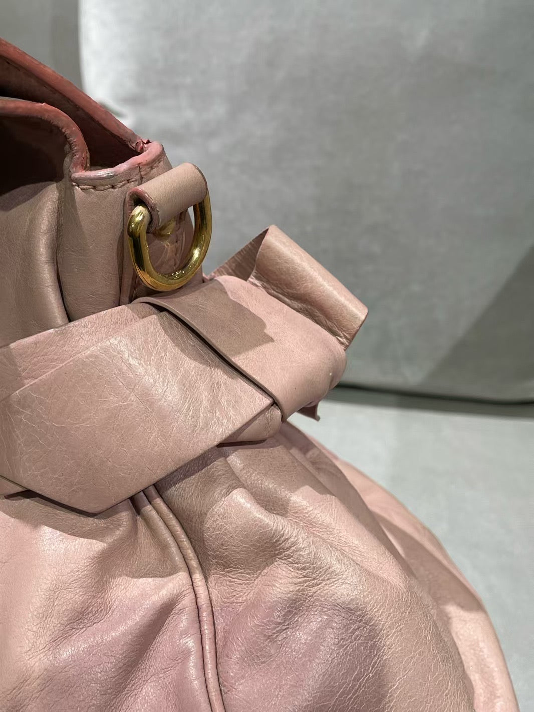 Miu Miu Vitello Lux Bow Satchel – Pink