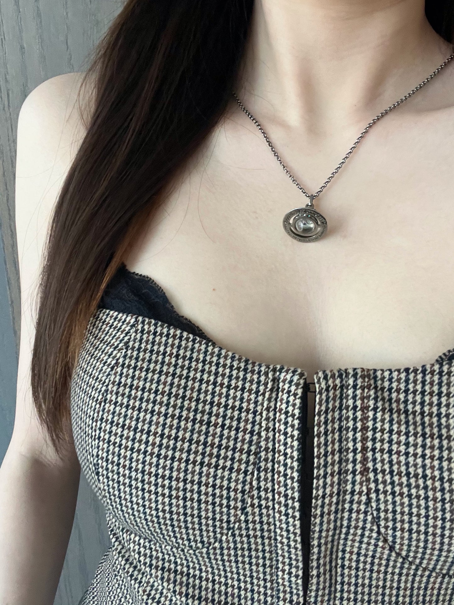 Vintage Vivienne Westwood Gunmetal Orb Pendant Necklace