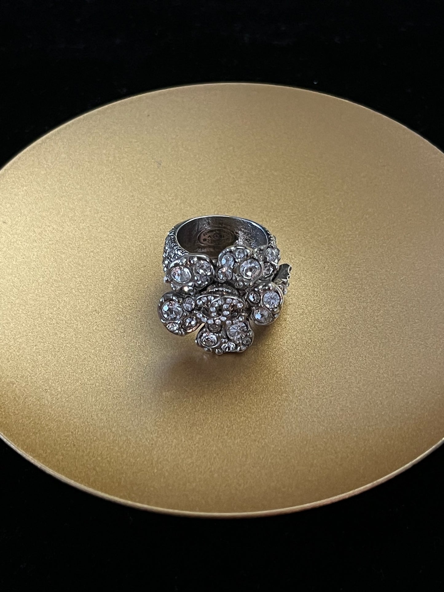 Chanel 2010 Starburst Crown Crystal Ring