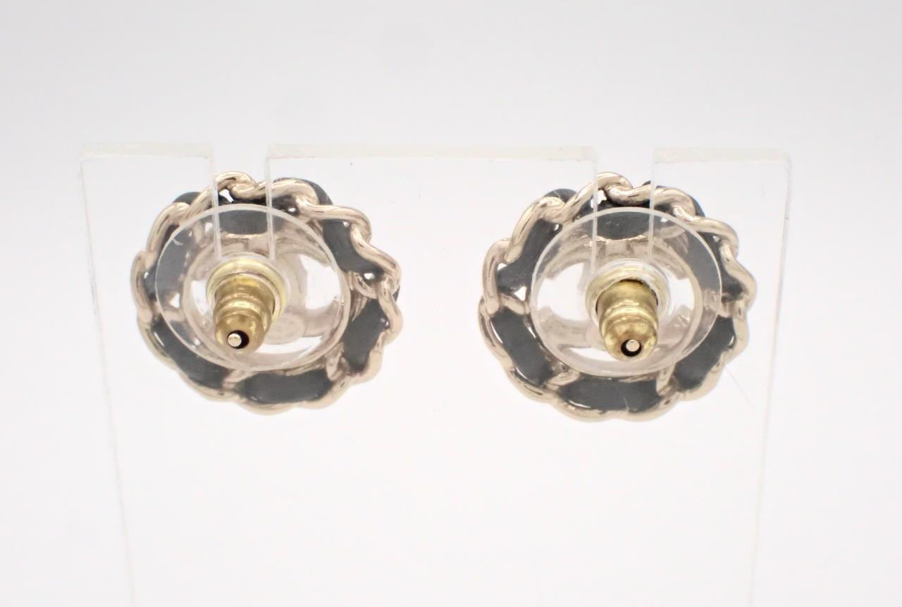 Chanel 2024 Crystal CC Chain-Link Stud Earrings