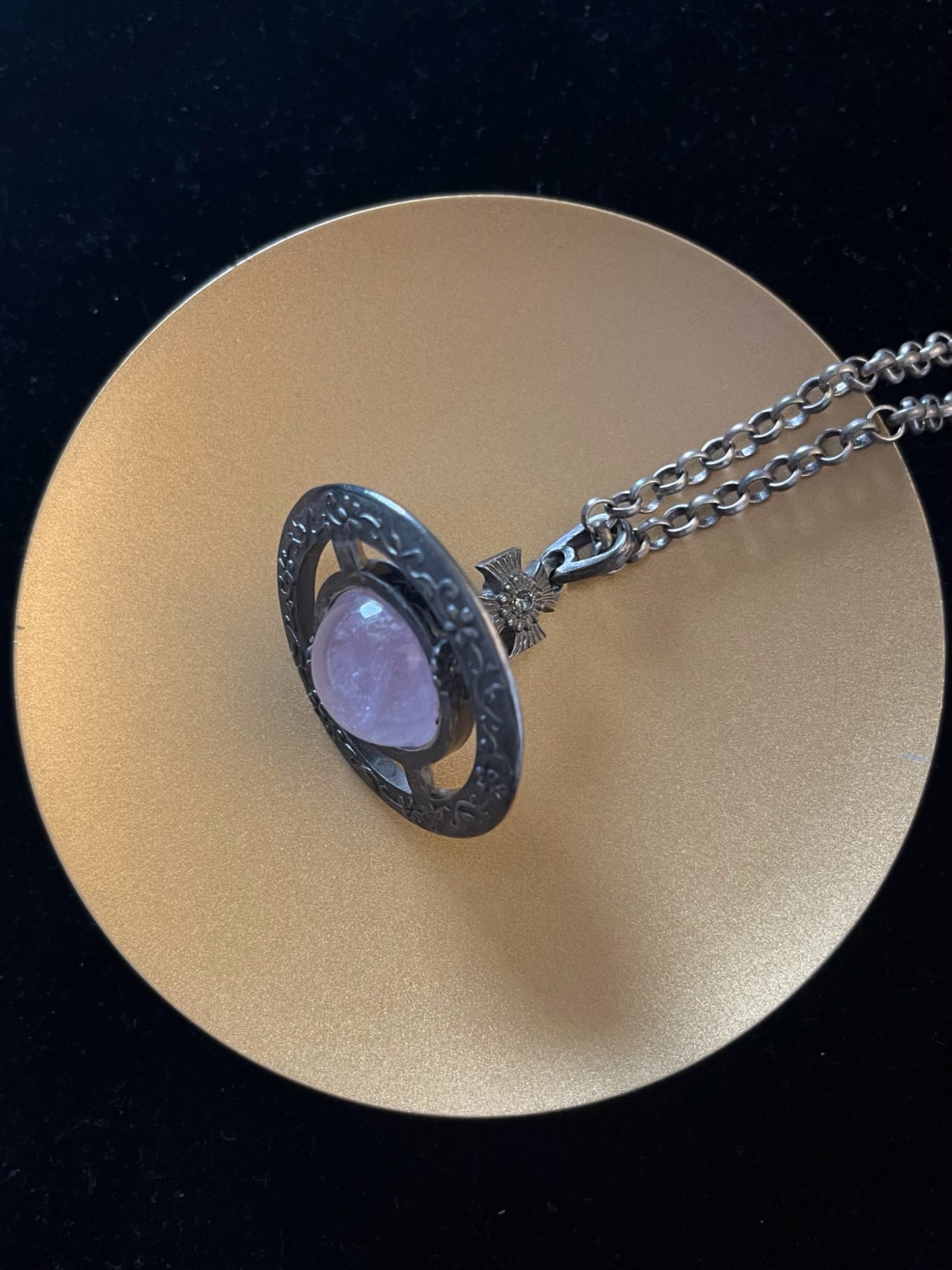 Vintage Vivienne Westwood Amethyst Orb Pendant Necklace – Antique Silver Tone