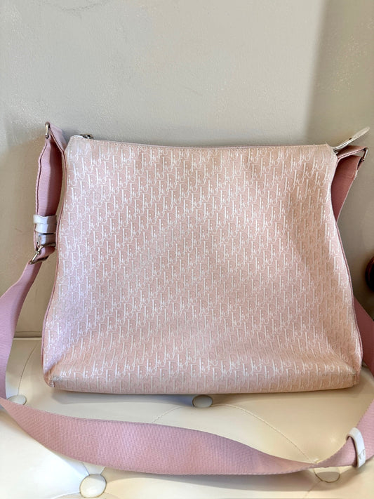 Dior Trotter Oblique Pink Canvas Shoulder Bag