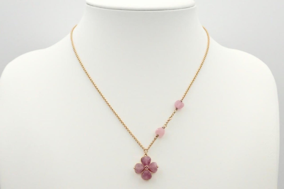 Dior Rose Quartz Four-Leaf Clover Necklace