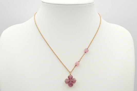Dior Rose Quartz Four-Leaf Clover Necklace