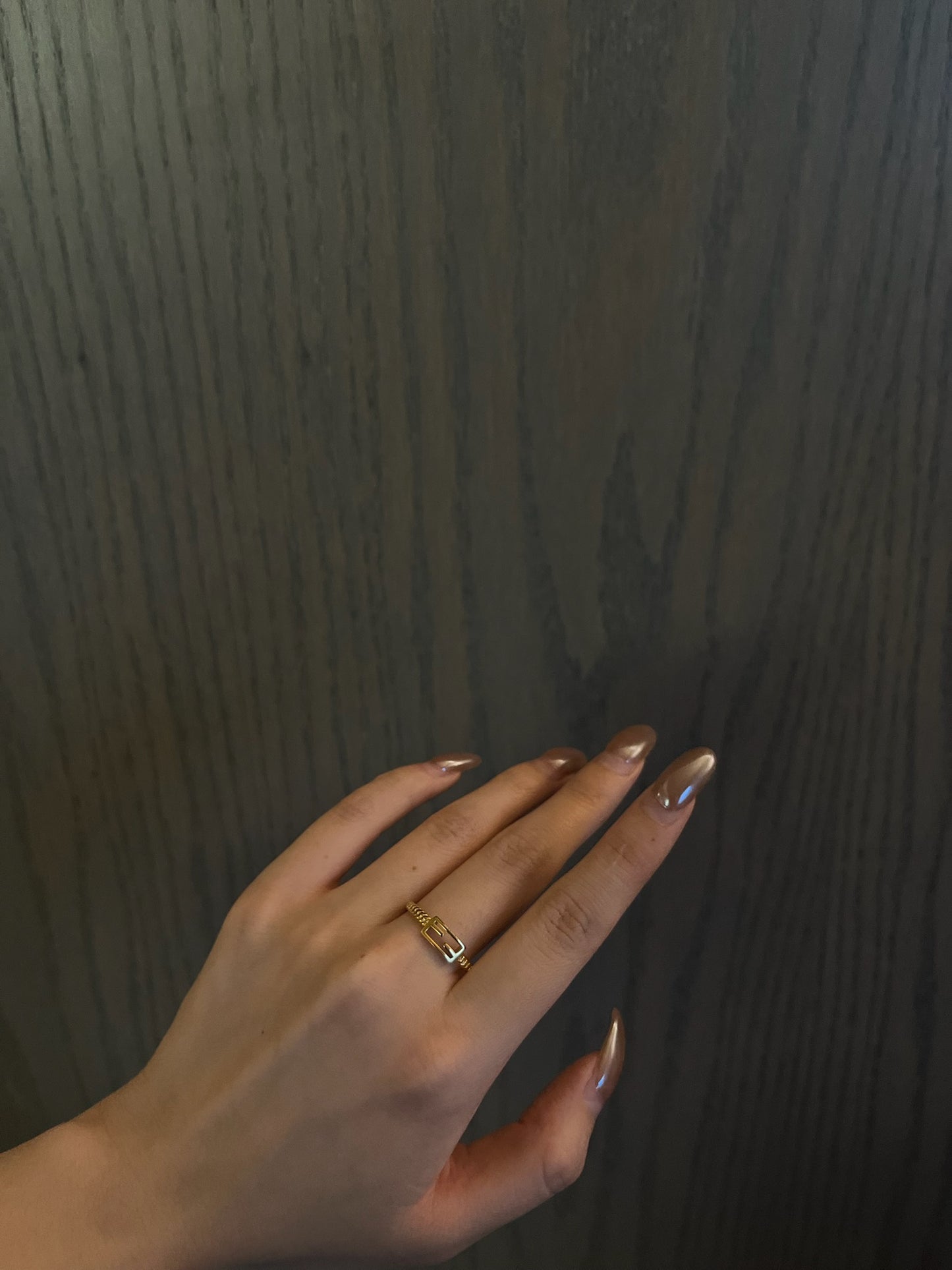 Vintage Fendi Gold Logo Ring