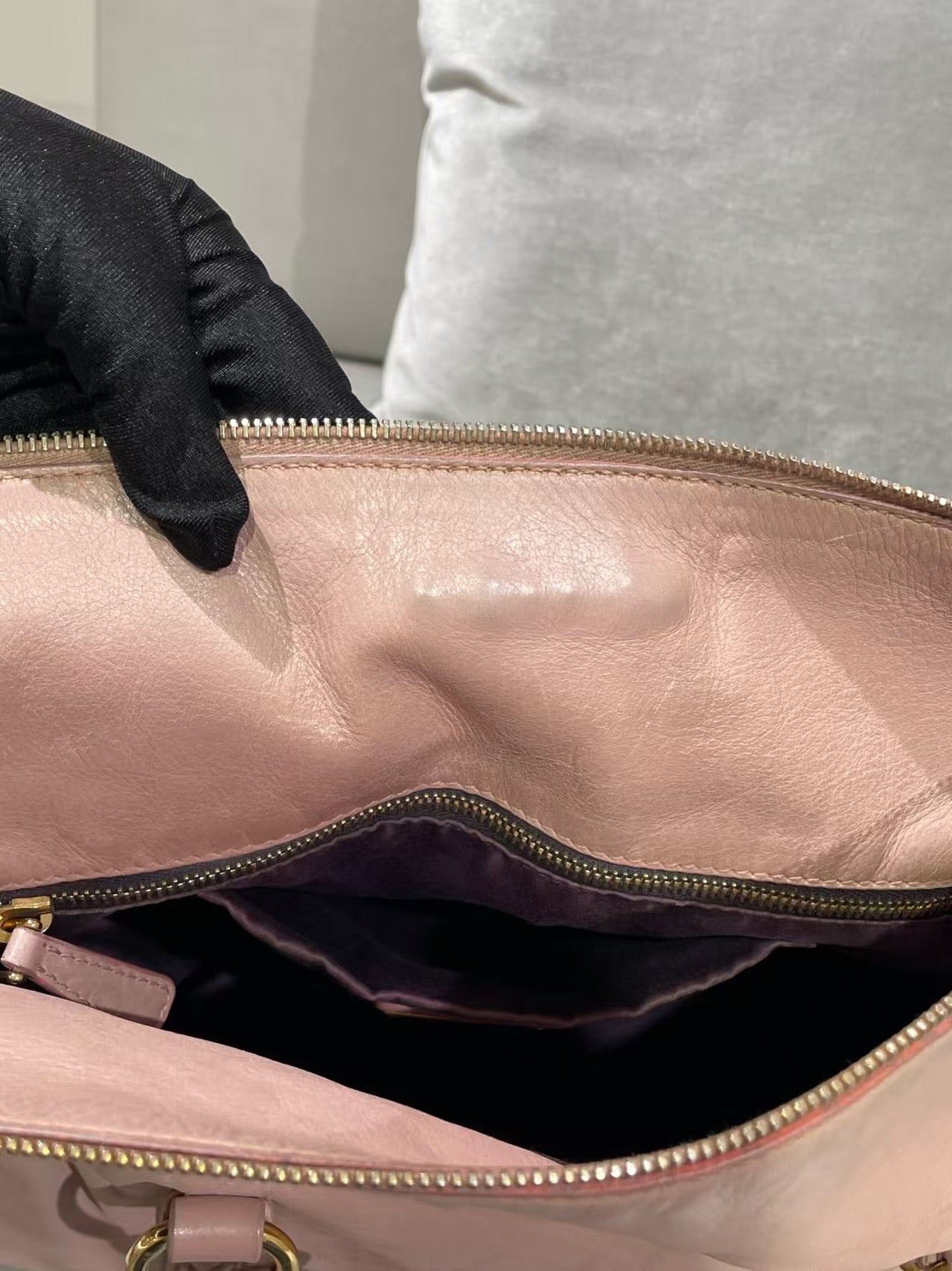 Miu Miu Vitello Lux Bow Satchel – Pink