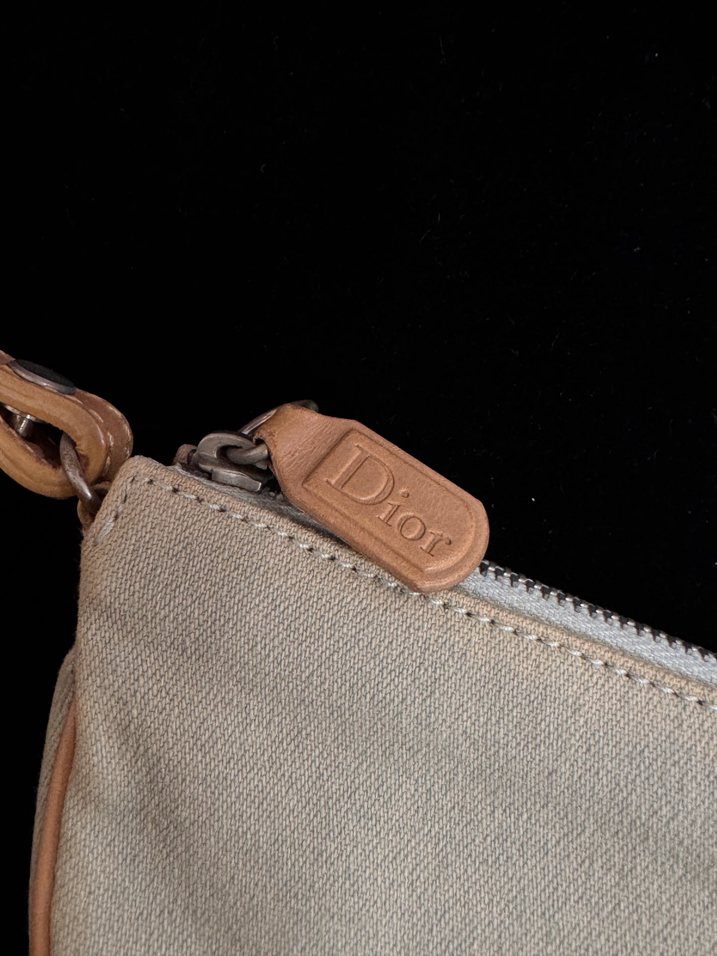 Dior Vintage Mini Saddle-Inspired Light Blue Washed Denim Canvas Shoulder Bag