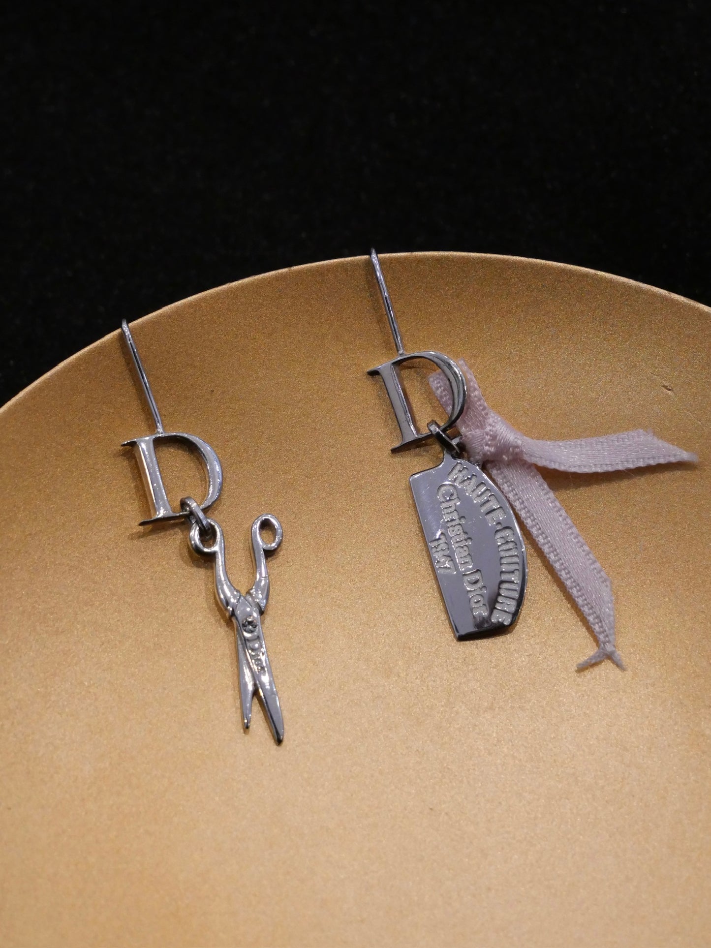 Dior Vintage “D” Charm Scissors Drop Earrings