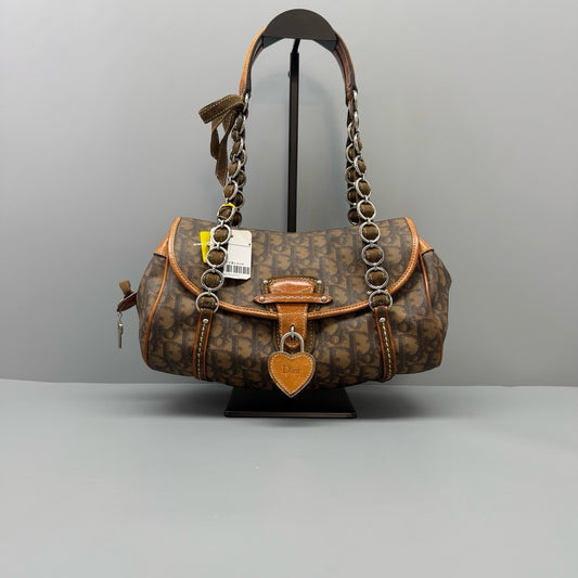 Vintage Dior Trotter Heart Charm Shoulder Bag
