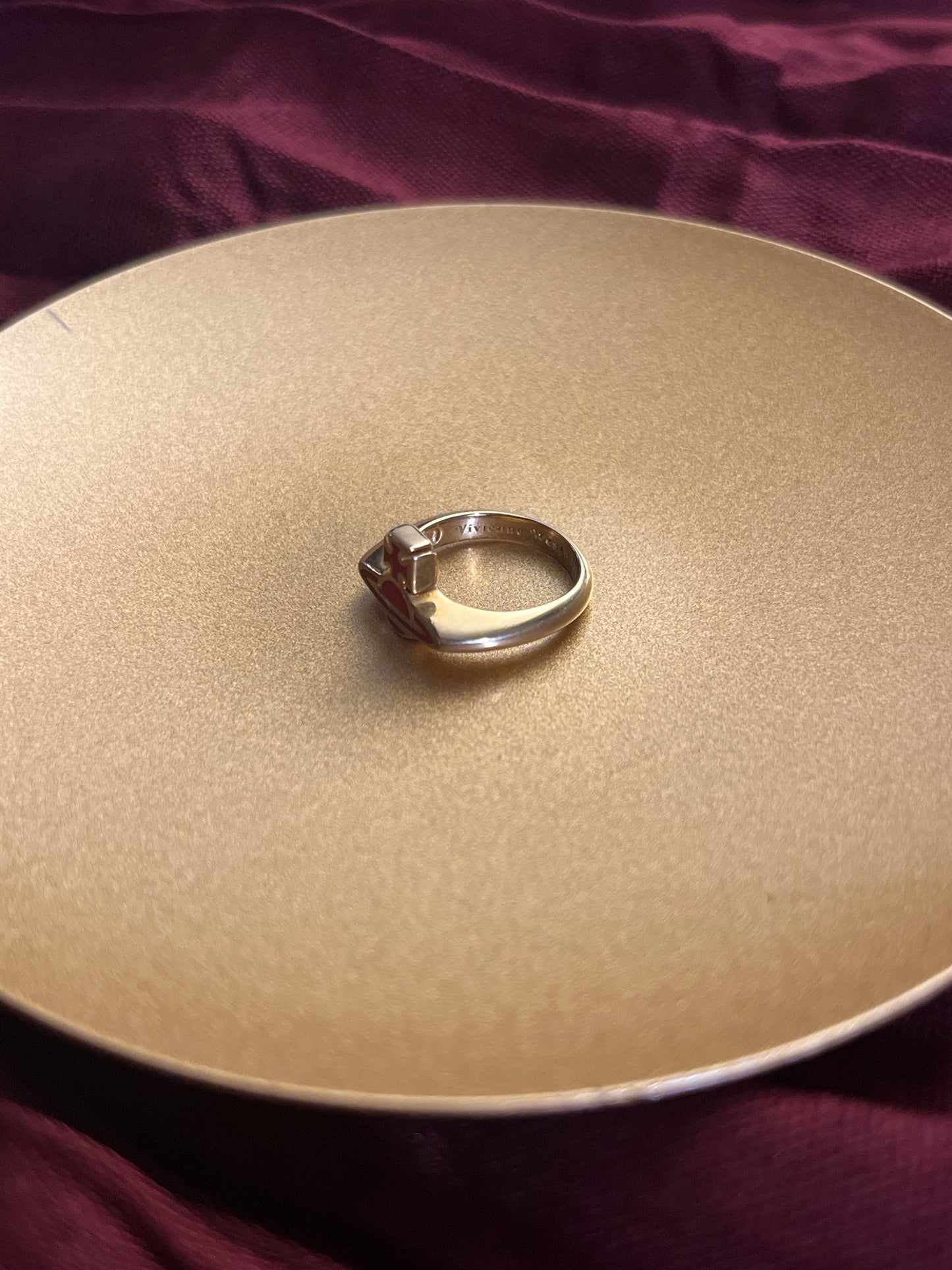 Vivienne Westwood Red Orb Gold-Tone Ring