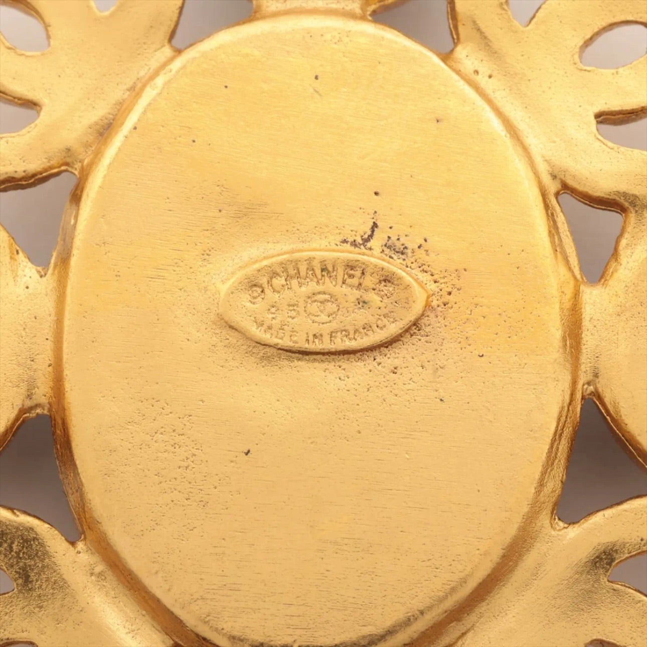 Chanel 1995 24K Gold-Plated Blue Gripoix Brooch