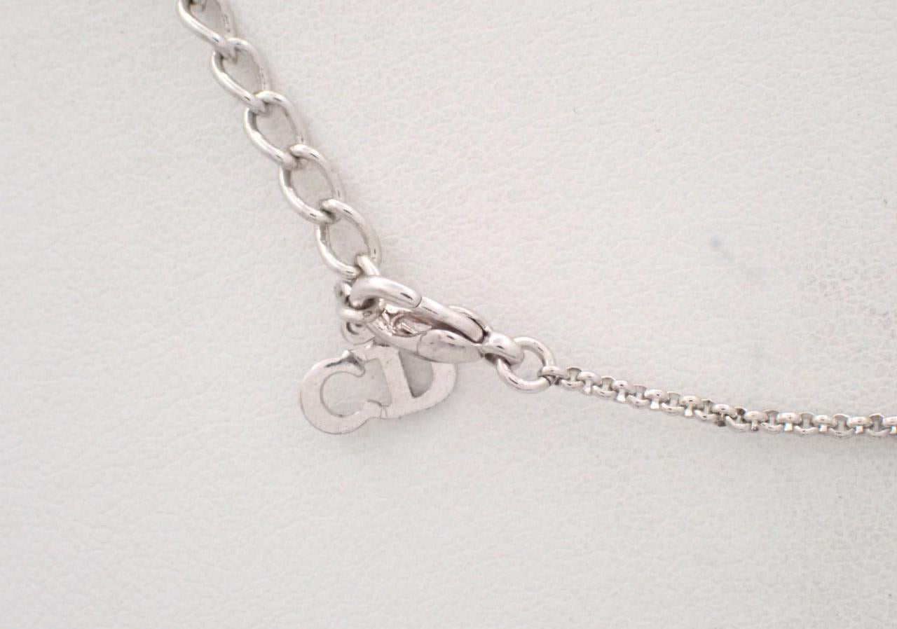 Vintage Dior CD Cube Necklace with Crystal Circle