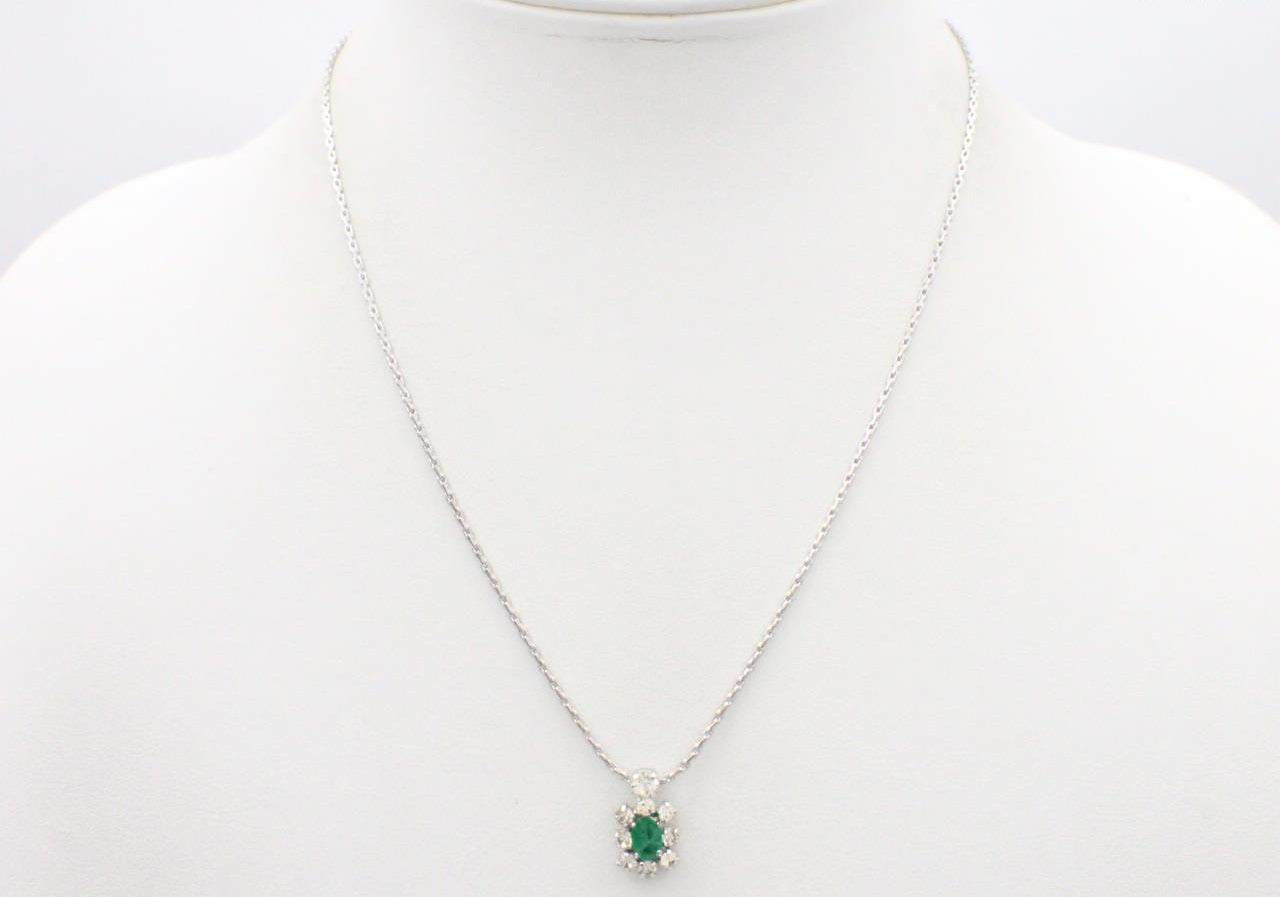 Vintage Dior Emerald Crystal Pendant Necklace
