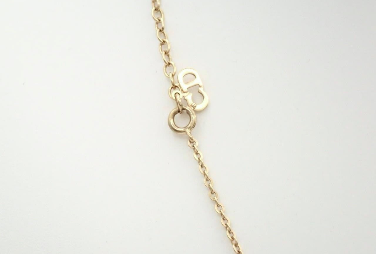 Vintage Dior Oval CD Pendant Necklace – Gold Tone