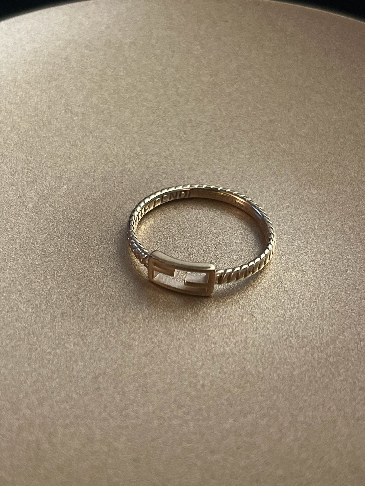 Vintage Fendi Gold Logo Ring