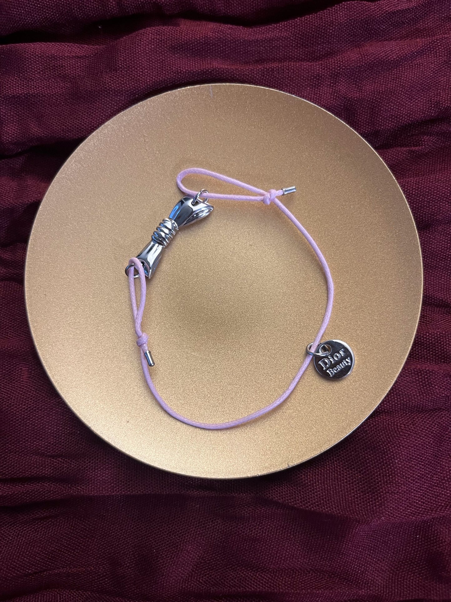 Dior Adjustable Cord Bracelet Set – Black Star & Pink Hand Charm