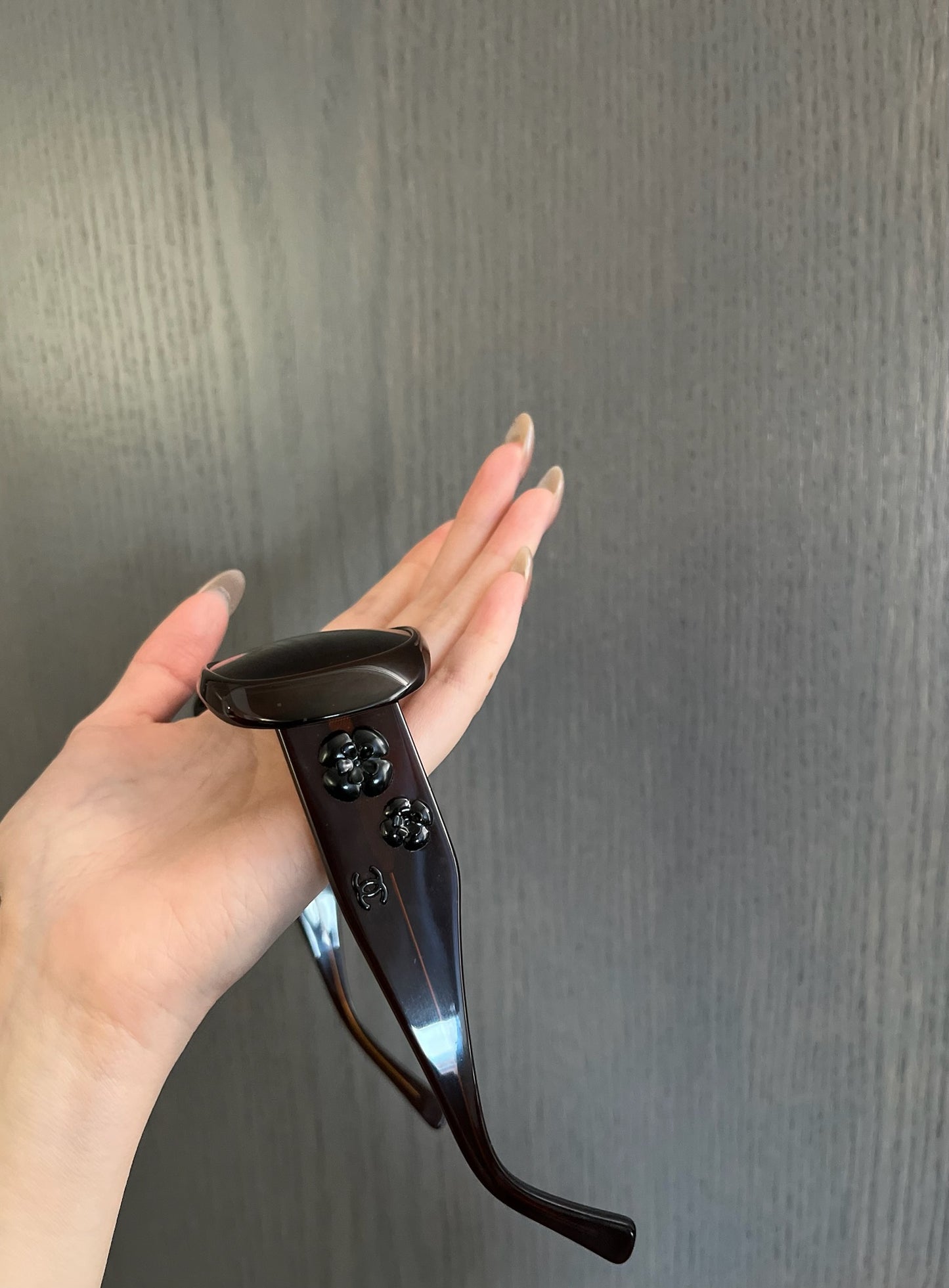 Chanel 1990s Brown Camellia Sunglasses