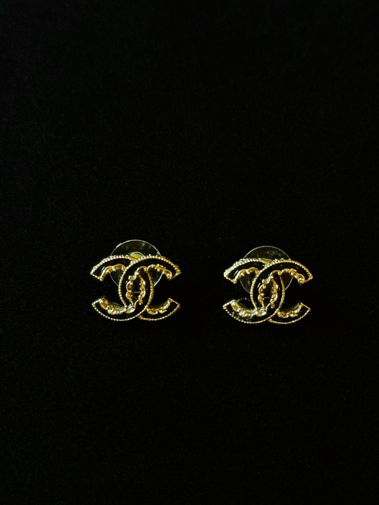 Chanel 2014 Classic Rope CC Stud Earrings