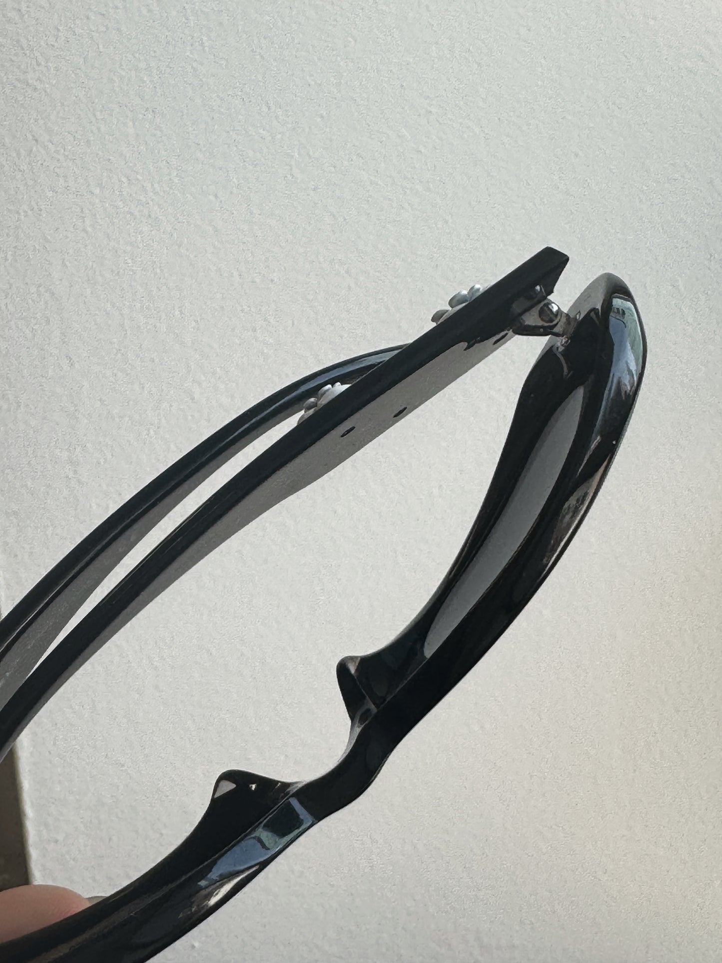 Chanel Vintage “Camellia Chic” Black Oval Sunglasses