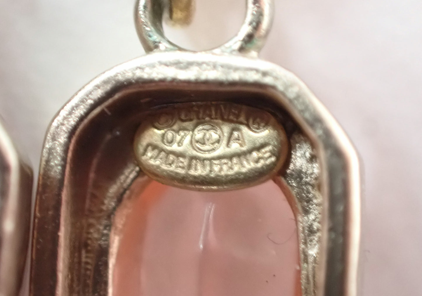 Chanel 2007 Pink Crystal CC Drop Earrings