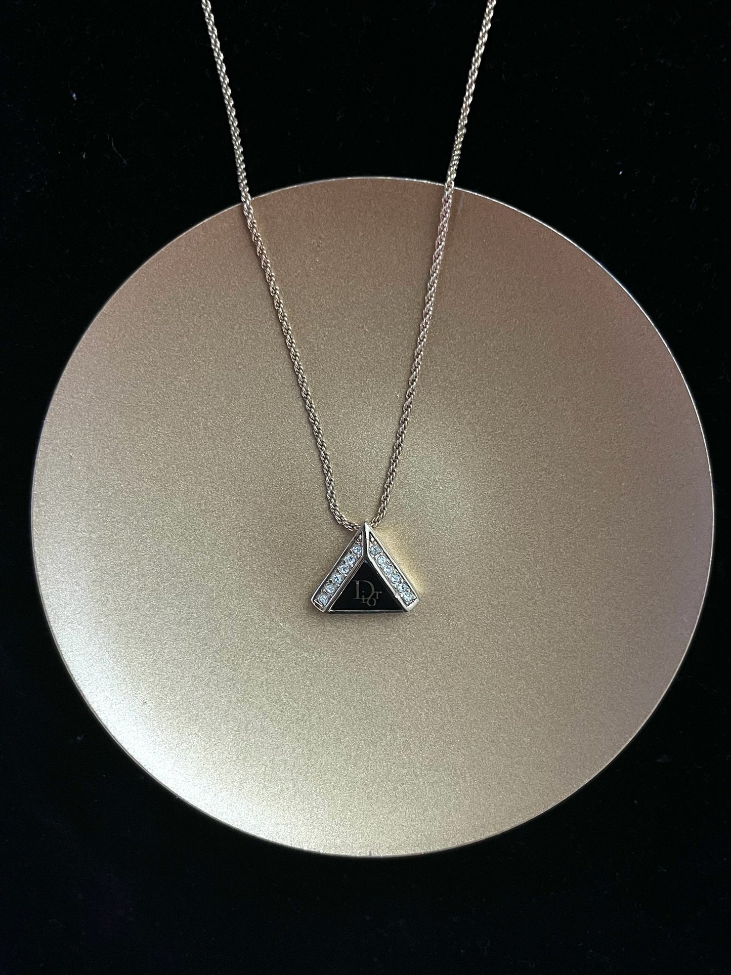 Vintage Dior “Luminous Triangle” Pendant Necklace