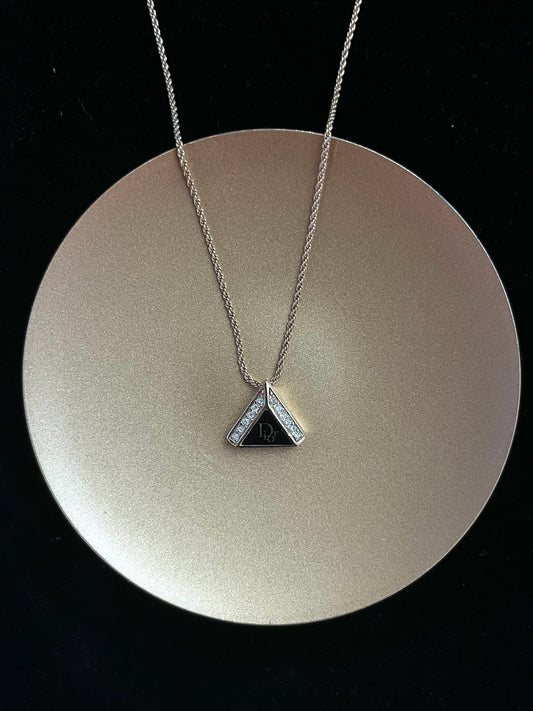 Vintage Dior “Luminous Triangle” Pendant Necklace