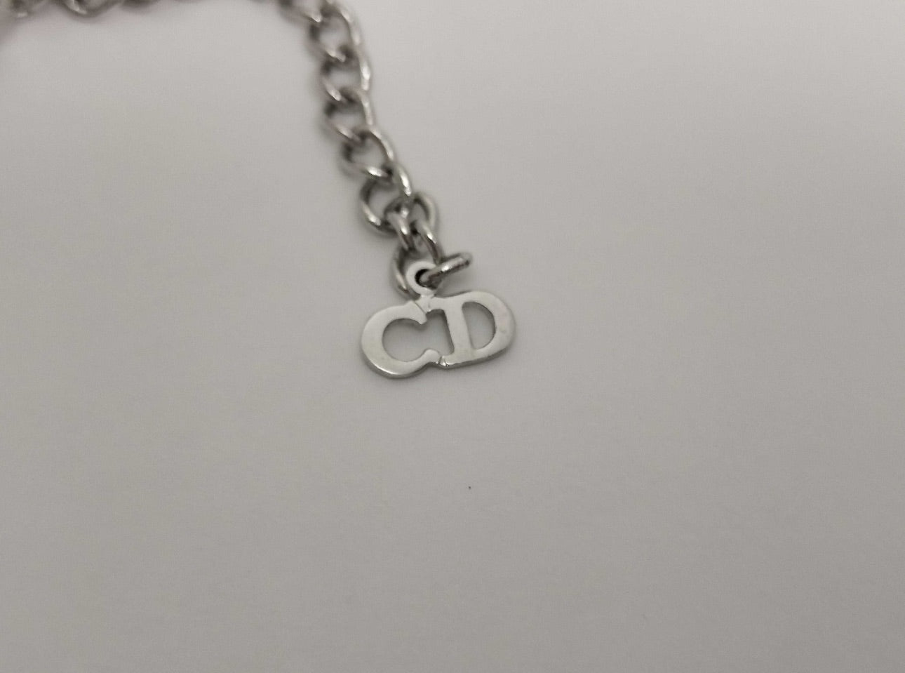 Dior Vintage Silver-Tone Geometric Crystal Tassel Necklace