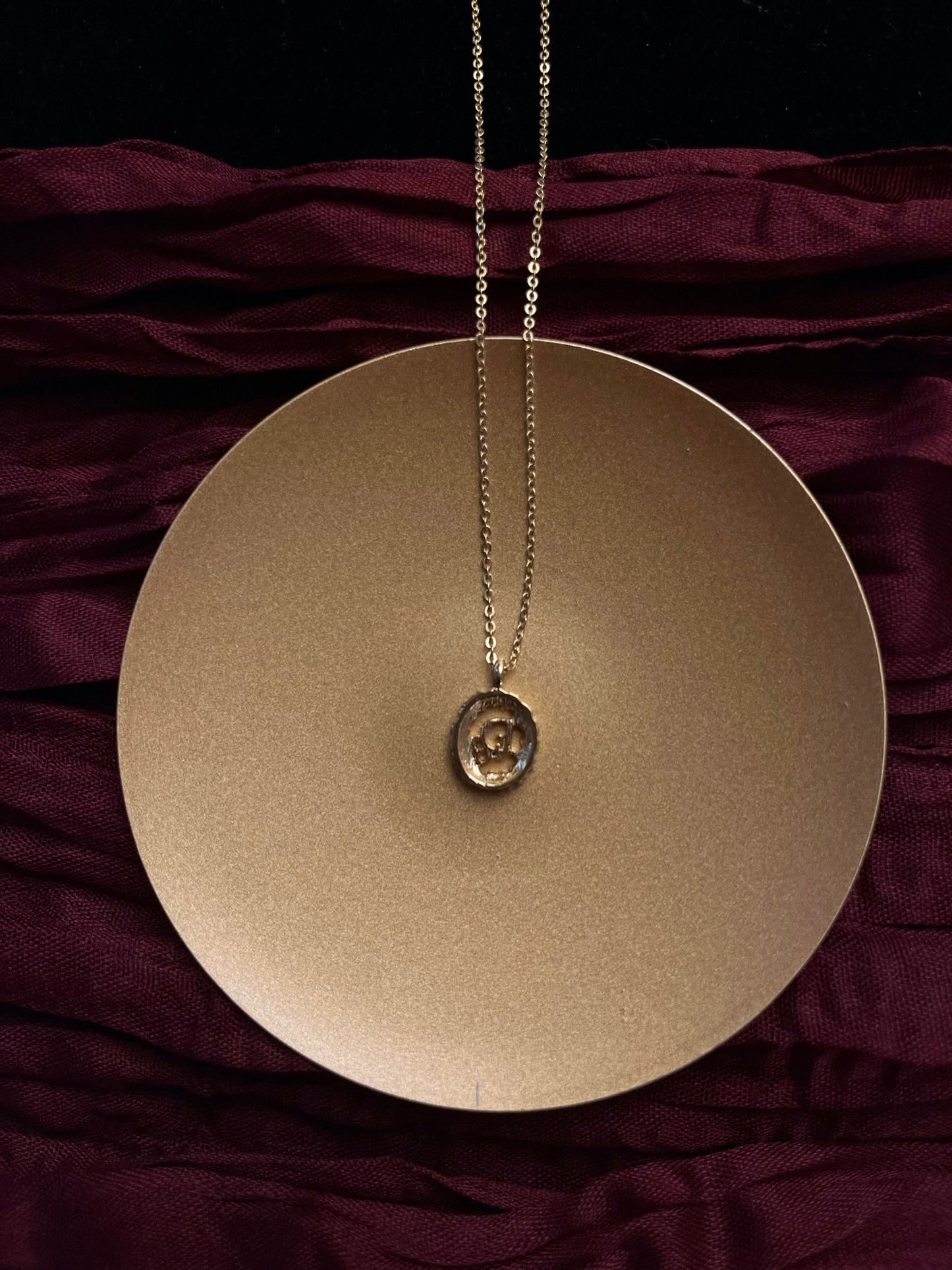 Vintage Dior Gold-Tone Vertical Crystal Logo Pendant Necklace