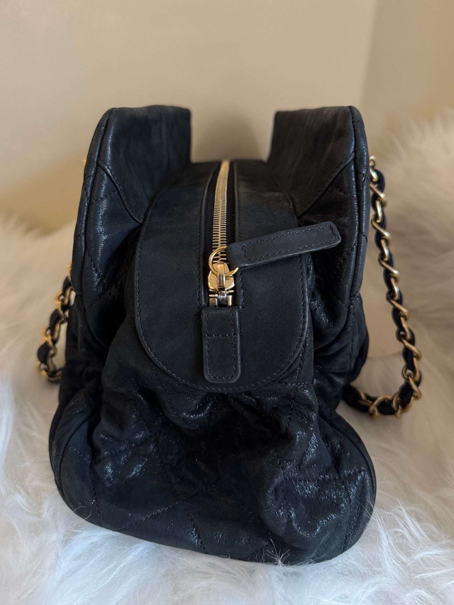 Chanel 2011 Quilted Leather CC Chain Bowling Bag