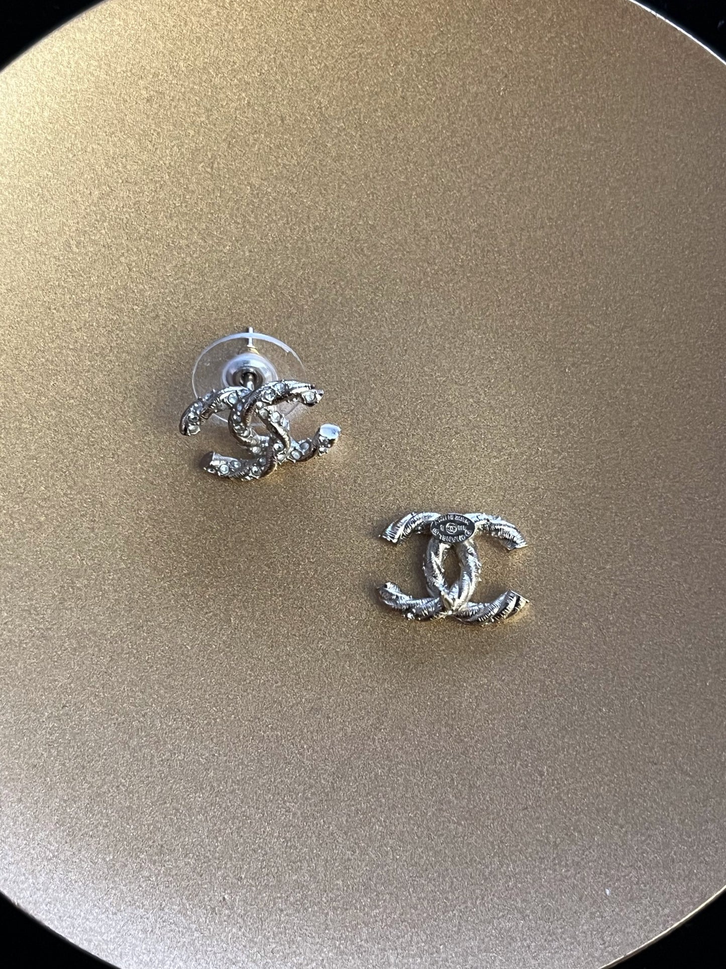Chanel 2018 Light Gold Double-C Stud Earrings