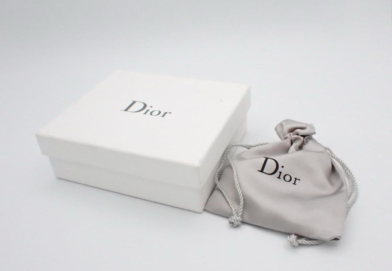 Christian Dior Vintage White Floral Charm Crystal Choker Necklace