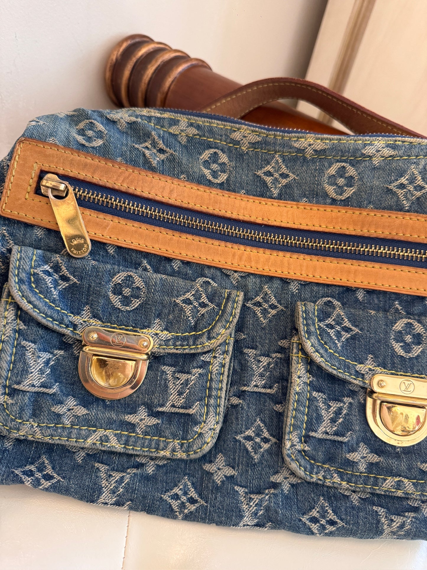 Louis Vuitton Y2K Monogram Denim Baggy PM Shoulder Bag – Blue