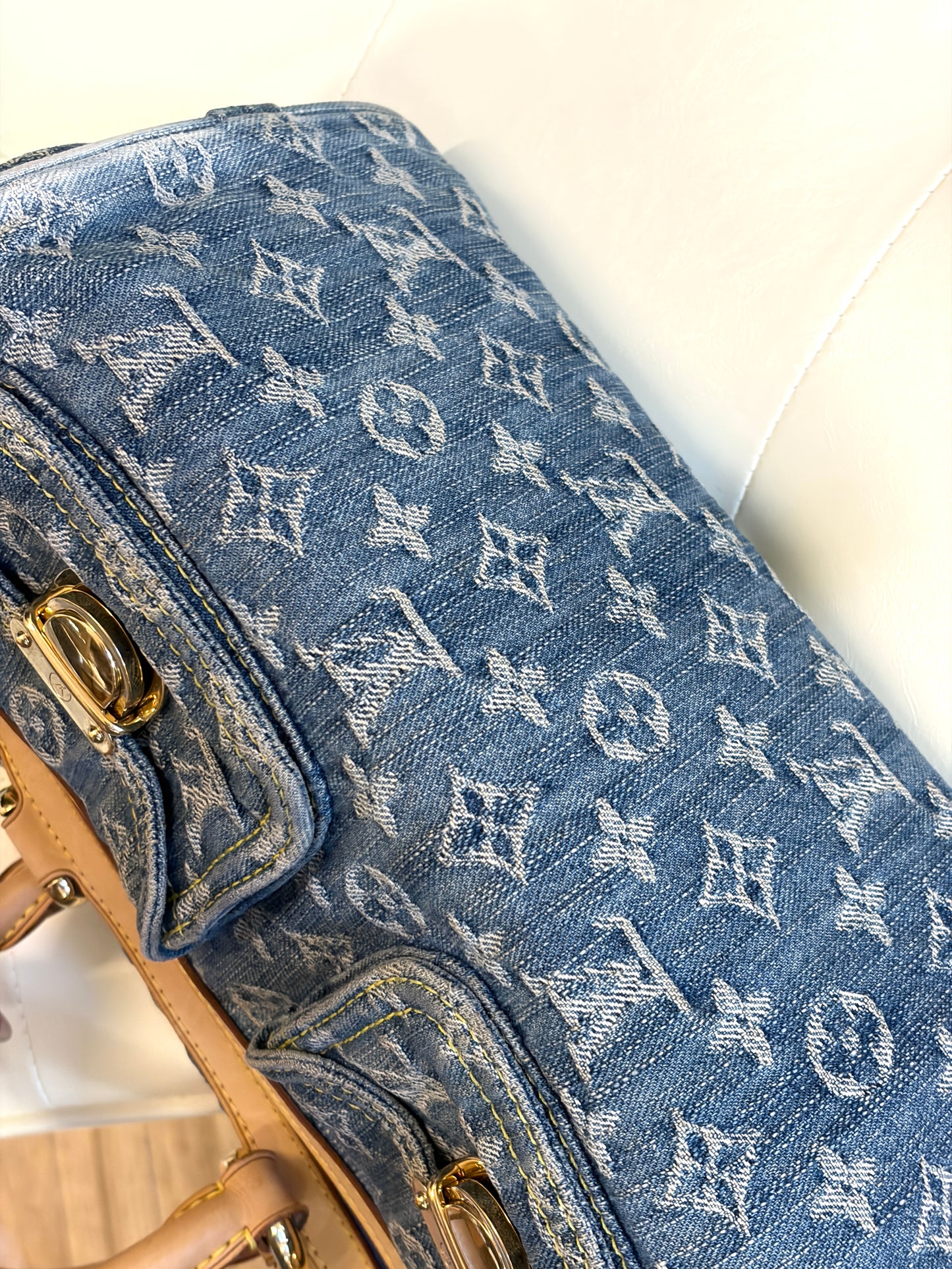 LV Vintage Blue Denim Tote