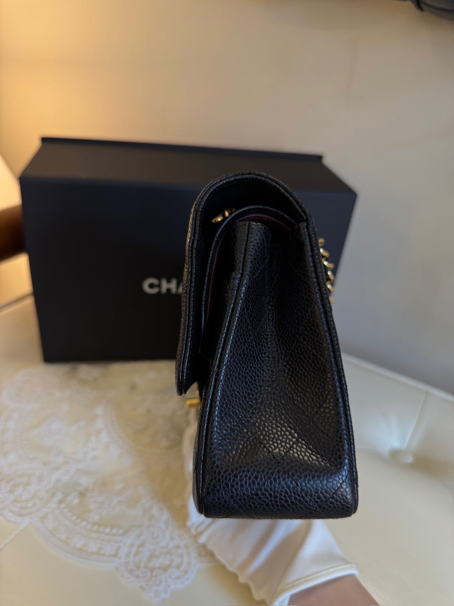 Chanel Classic Double Flap Medium Black Caviar Shoulder Bag