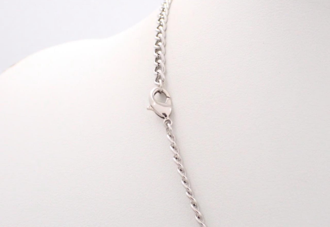 Chanel 2004 Crystal CC Charm Necklace – Silver Tone