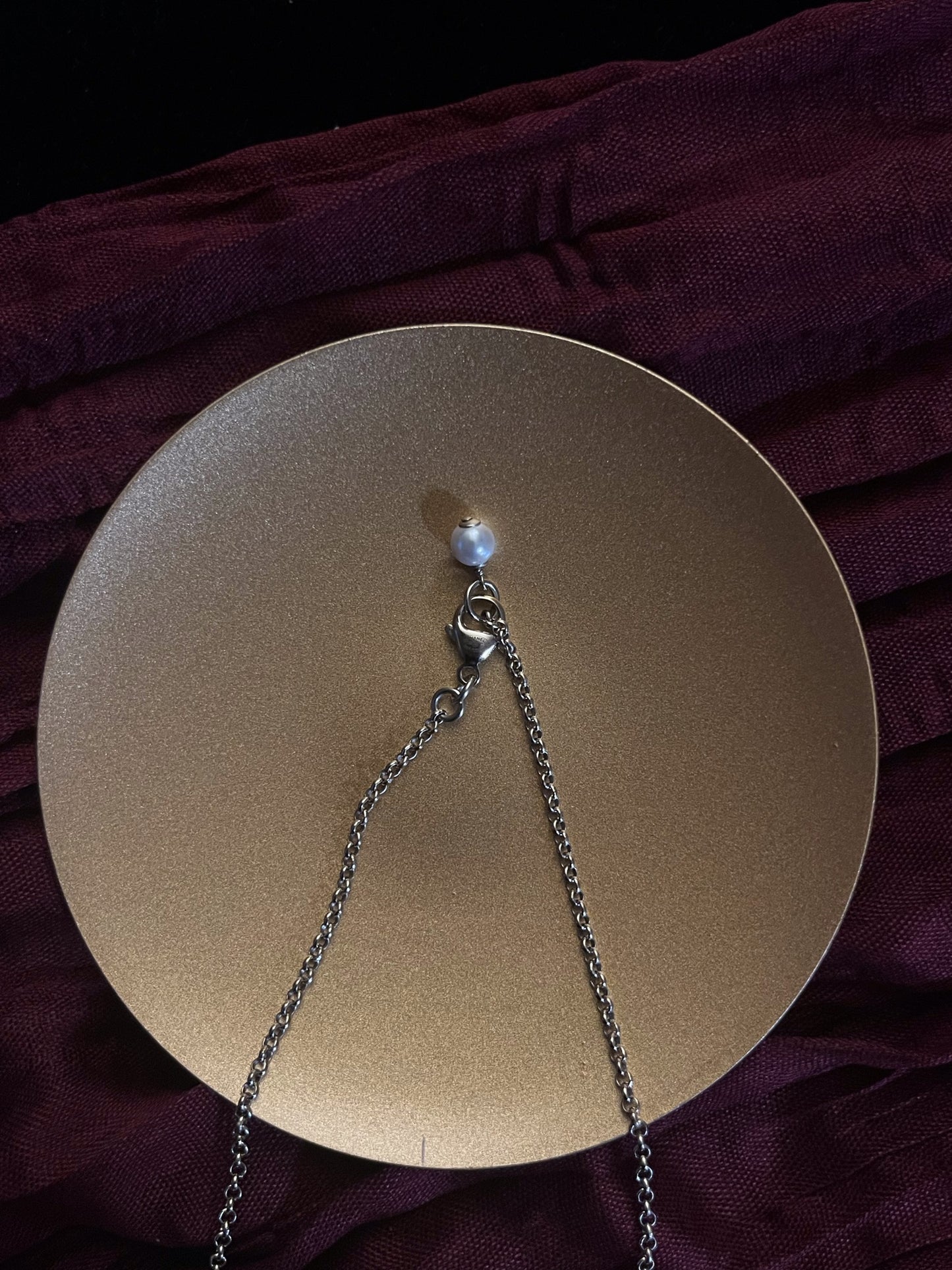 Chanel 2020 Vintage Pearl & Violet Adjustable Sweater Necklace