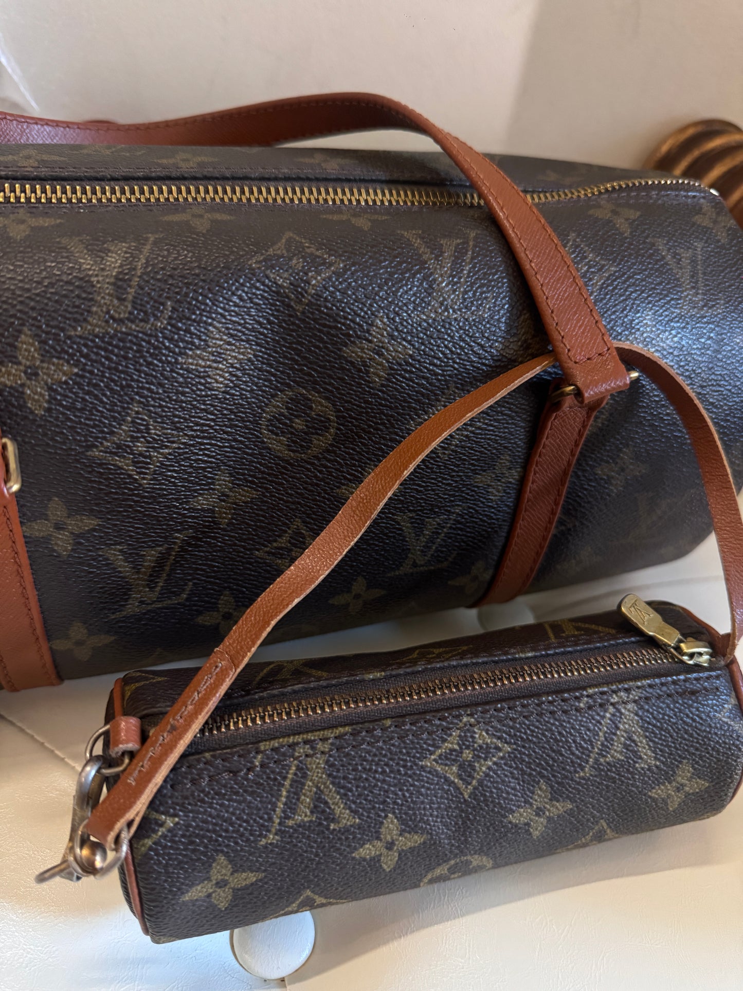 Louis Vuitton Monogram Papillon Shoulder Bag with Mini Pouch