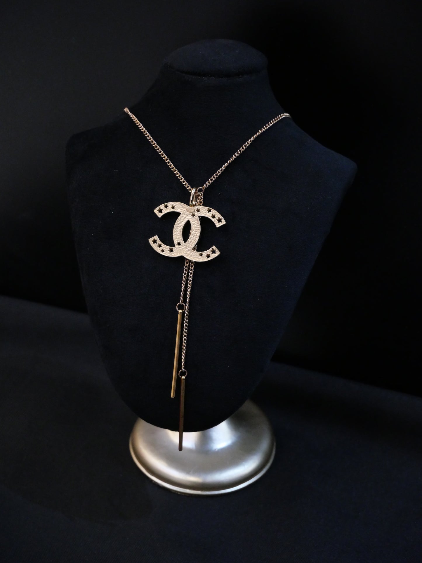 Chanel 2003 Vintage Gold CC Star Tassel Necklace