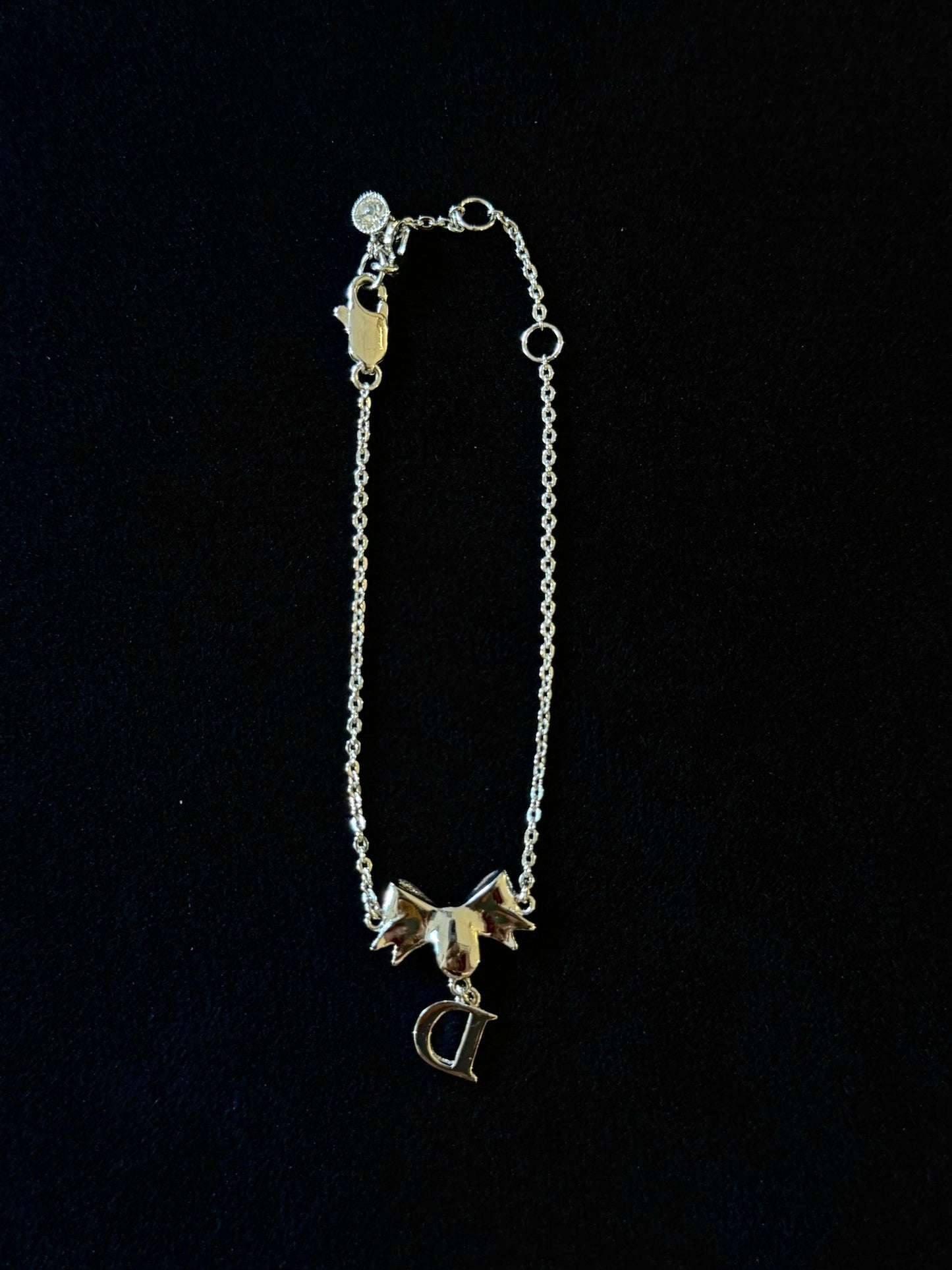 Christian Dior Ribbon Initial D Charm Bracelet
