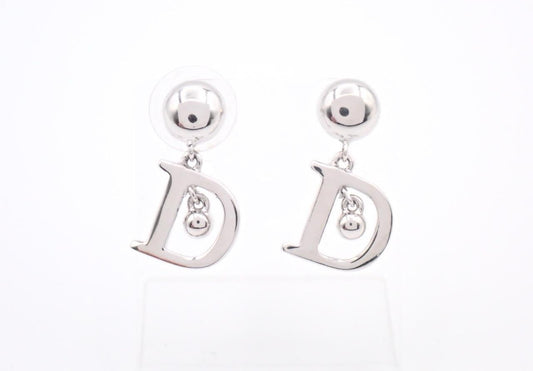Vintage Dior Silver “D” Logo Drop Earrings