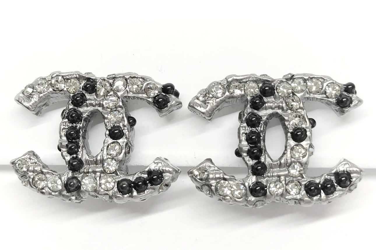 Chanel 2010A Crystal CC Clip-On Earrings